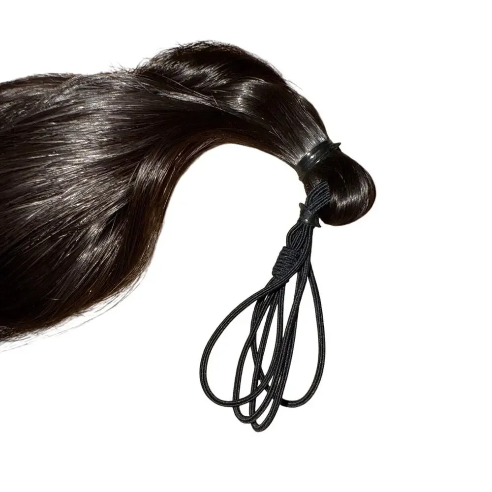 18 Inch Flexible Wrap Around Ponytail Extension Hair Extension Wavy Dark Brown
